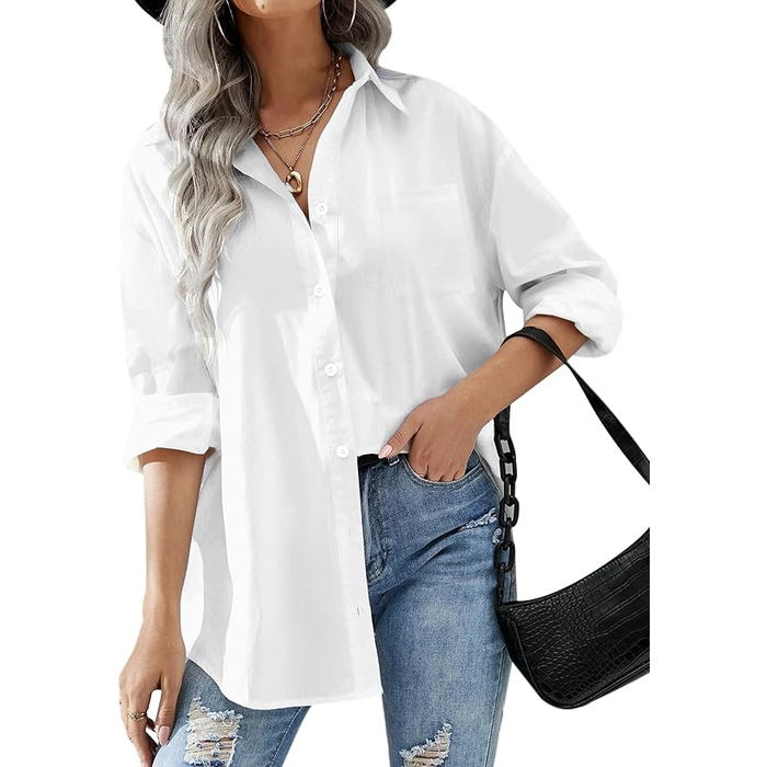 Women Oversized Button Down Shirt